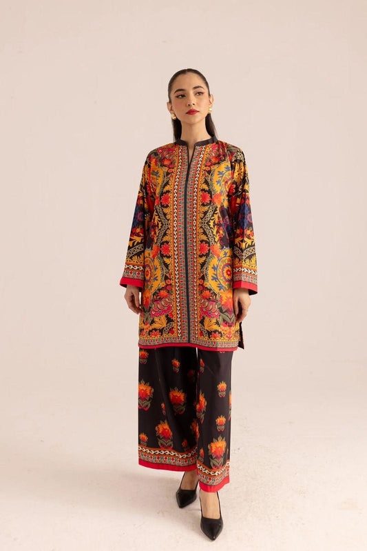 Women’s stitched printed shirts and trousers- 2 pcs